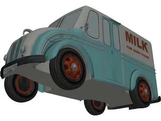 DivCo Milk Truck (1950) 3D Model preview