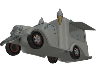 Ice Cream Truck (1950) 3D Model preview