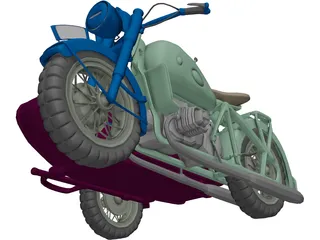 BMW R75 Motorcycle 3D Model preview