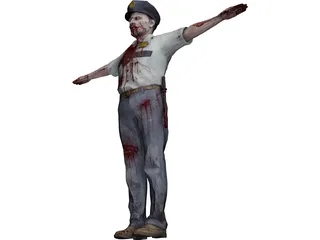 Derrick Zombie 3D Model preview