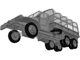 GMC Military Truck 3D Model preview