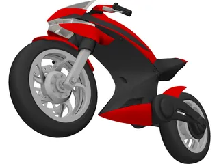Futuristic Motorcycle 3D Model preview