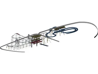 Roller Coaster 3D Model preview