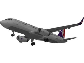 Airbus A321 Air Macau 3D Model preview