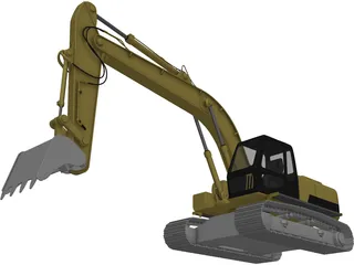 Excavator 3D Model preview