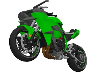 Kawasaki H2R Ninja 3D Model preview