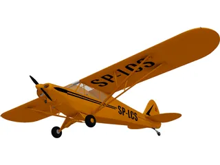 Piper PA-18 Supercub 3D Model preview