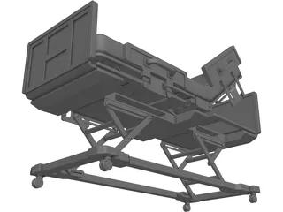 Hospital Bed 3D Model preview