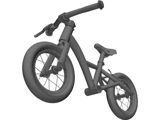 Kids 12inch Balance Bike 3D Model preview