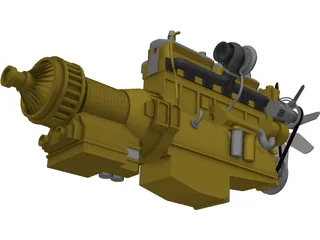 Caterpillar C15 Diesel Engine 3D Model preview