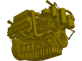 Cat C7 Engine 3D Model preview