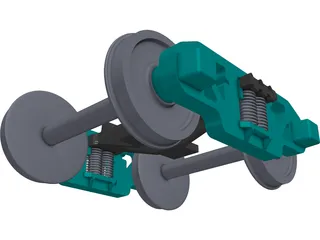 Train LHB ICF Bogie 3D Model preview