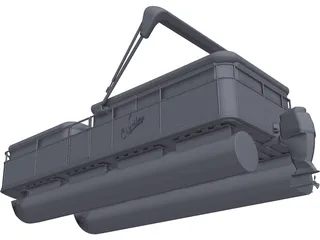 Pontoon Boat 3D Model preview