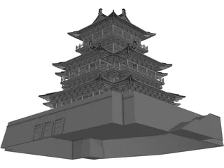 Chinese Castle 3D Model preview