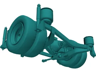Rear Axle Low Floor Bus 3D Model preview