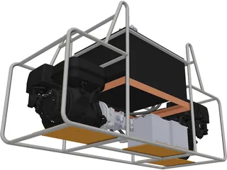 Hydraulic Station with 2 Honda GX 390 3D Model preview
