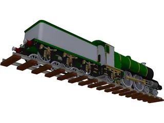 LBSC Ayesha II Steam Train 3D Model preview