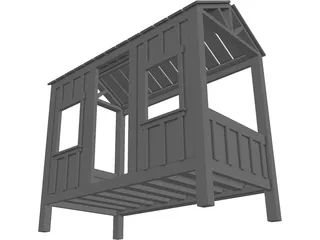 Cabin Bed 3D Model preview