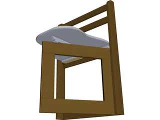 Wooden Folding Chair 3D Model preview