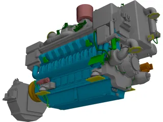 Marine Engine MTU 4500 3D Model preview