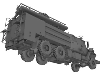 Ural 5557 Fire Truck 3D Model preview