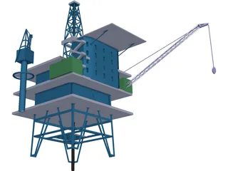 Oil Platform 3D Model preview