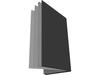 Open Thin Notebook 3D Model preview