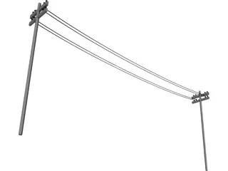 Telephone Pole 3D Model preview