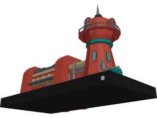 Planet Express Building 3D Model preview