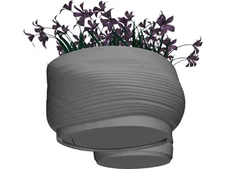 Flower Bed with Flowers 3D Model preview