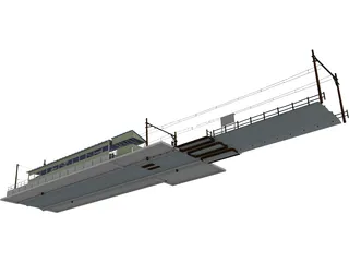 Train Station 3D Model preview