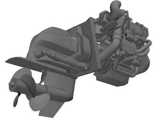 Yanmar 4BY2 180Z 3D Model preview