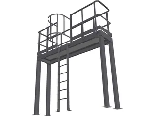 Steel Industrial Platform 3D Model preview