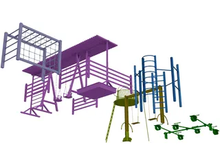 Children Playground 3D Model preview