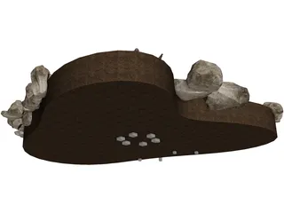 Pavilion On Pond 3D Model preview