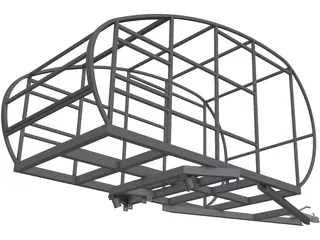 Mini Teardrop Camper Frame 3D Model preview