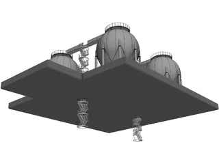 Gas Tanks 3D Model preview