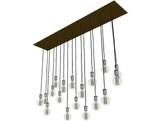 Luster Hanged Pendant Light 3D Model preview