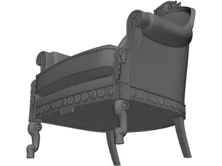 Antique Classic Armchair 3D Model preview