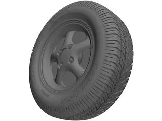 Wheel with Tire 3D Model preview