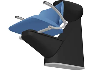 Hair Salon Washing Chair 3D Model preview