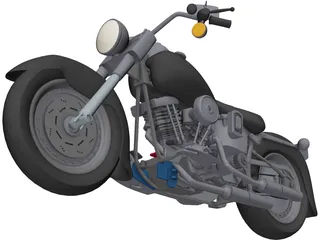 Harley-Davidson Fatboy 3D Model preview