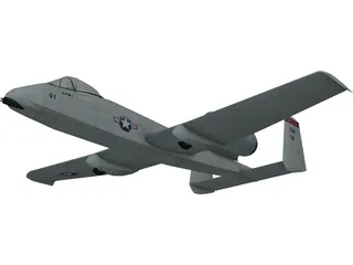 A-10 Thunderbolt II 3D Model preview