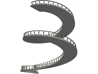 Spiral Staircase 3D Model preview