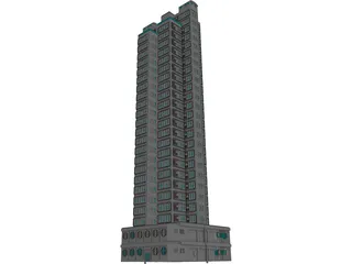 HK Residential Tower 3D Model preview