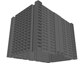 Apartment Tower Warsaw 3D Model preview