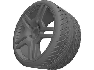 Wheel with Tyre 3D Model preview