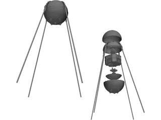 Sputnik Satellite 3D Model preview
