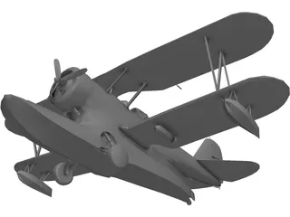 Grumman J2F Duck 3D Model preview