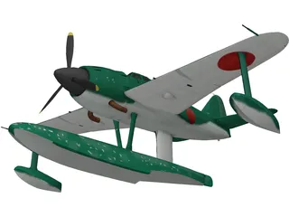 Kawanishi N1K1 Kyofu 3D Model preview